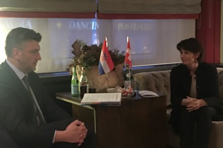 Predsjednik Vlade Republike Hrvatske Andrej Plenković sastao se s Doris Leuthard, predsjednicom i ministricom zaštite okoliša Švicarske Konfederacije